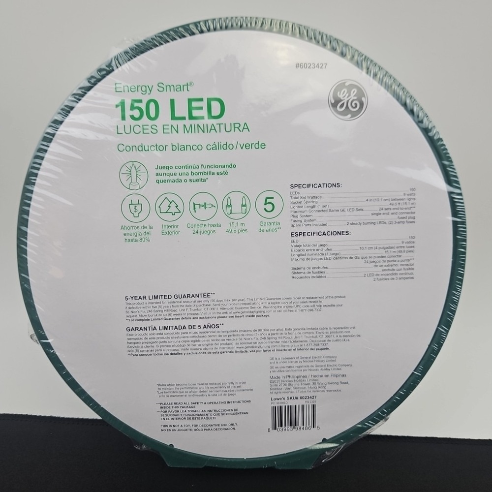 GE Energy Smart 150 Ct 49.6‎ ft Warm White MIniature LED Christmas String Light - Picture 3 of 5